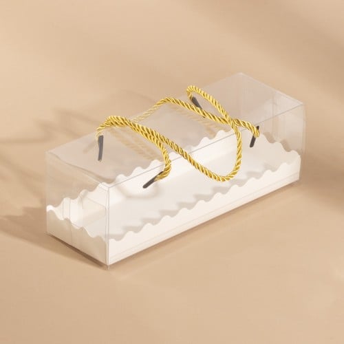 علب ورقية مستطيلة بغطاء شفاف - (12) حبة| 22.5*7.8*...