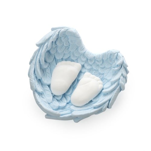 Newborn gifts with blue wings and baby feet (12) pieces | 3.5*9*9 cm