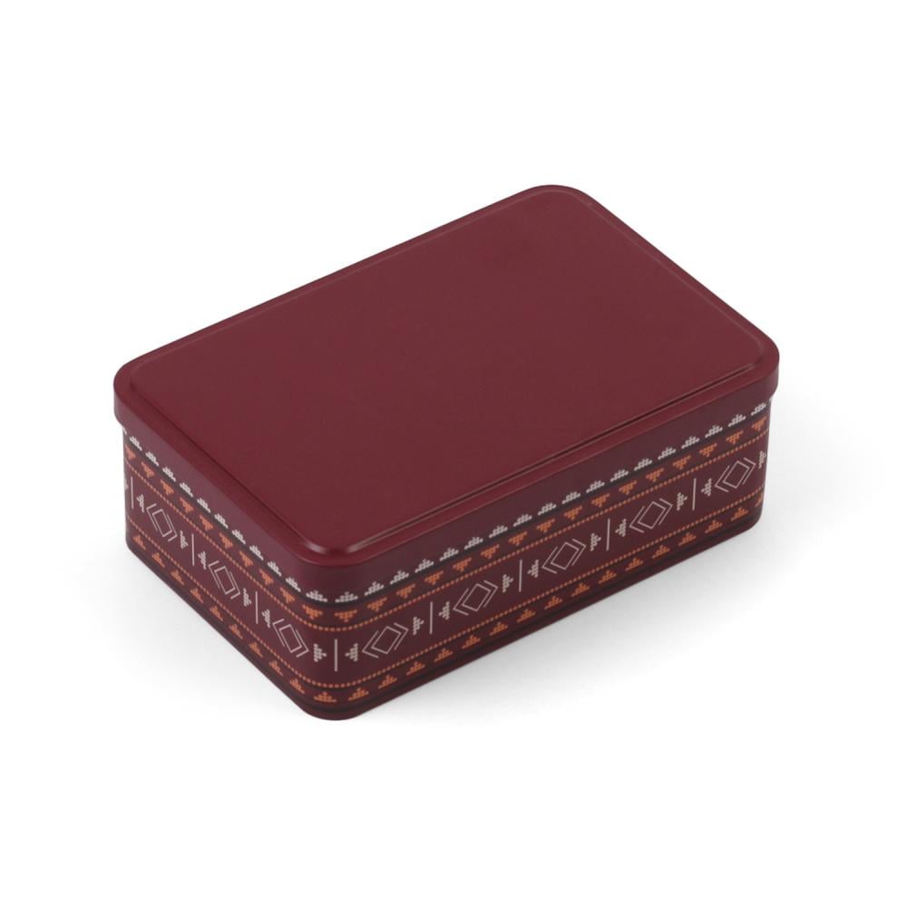 علبة معدنية للتخزين والتعبئة لون عودي بنمط السدو -(1) حبة