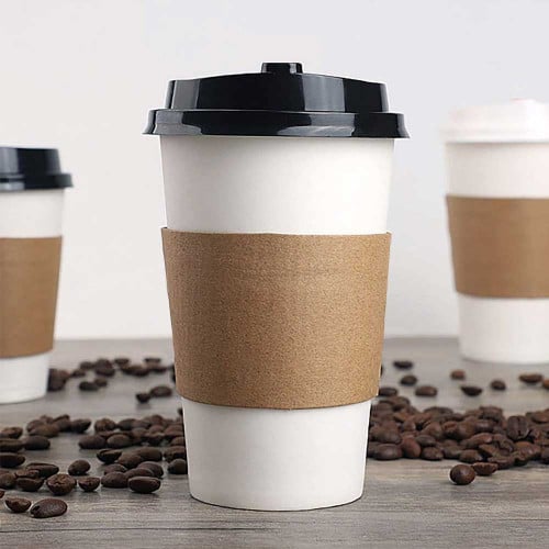 A set of (100) heat protectors for coffee cups | medium