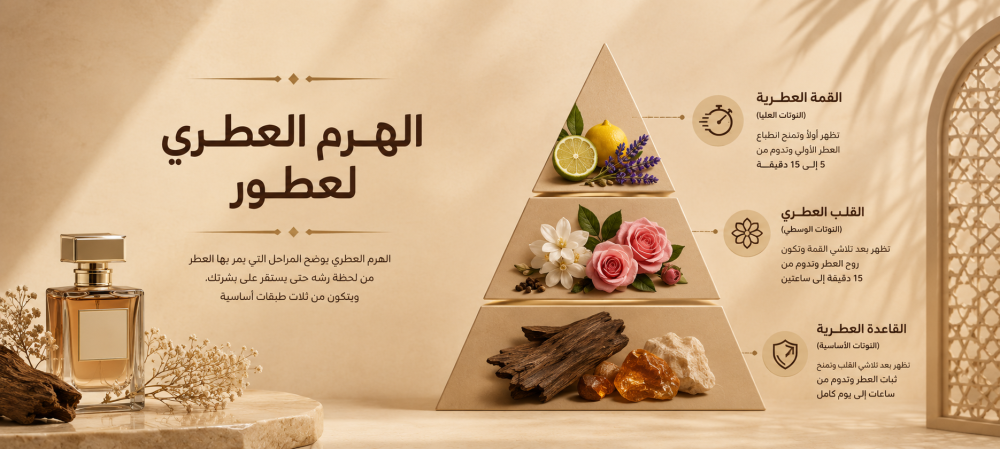 الهرم العطري للعطور: دليلك لفهم النوتات واختيار العطر المثالي