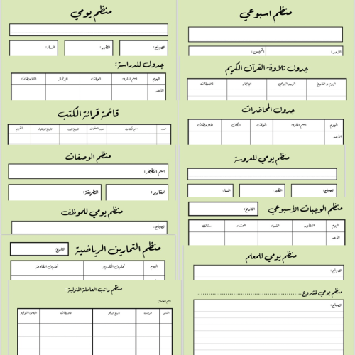 منظم بيسك الشامل بالطول (أخضر)