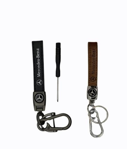 ميدالية مفتاح من الجلد والحديد بشعار مرسيدس