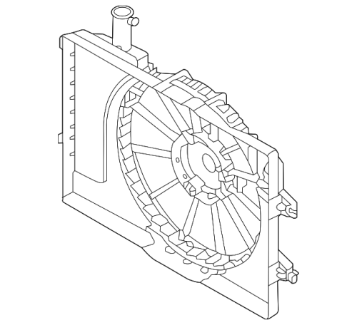غطاء مروحة مع قربة ماء رديتر هيونداي إلنترا 2021-2024 اصلي