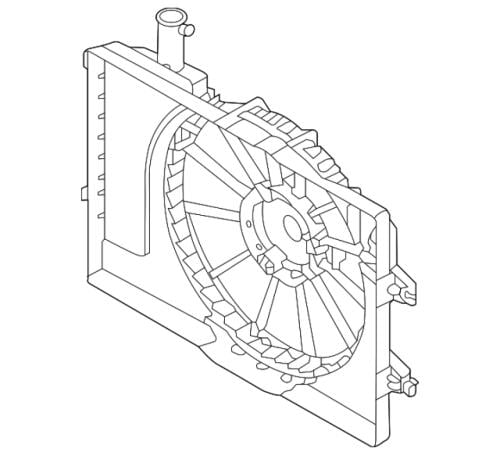غطاء مروحة مع قربة ماء رديتر هيونداي إلنترا  2021-2024 أصلي