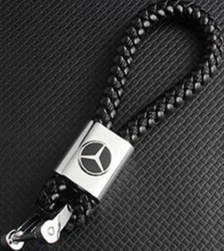 ميدالية مفتاح من الجلد والحديد بشعار مرسيدس