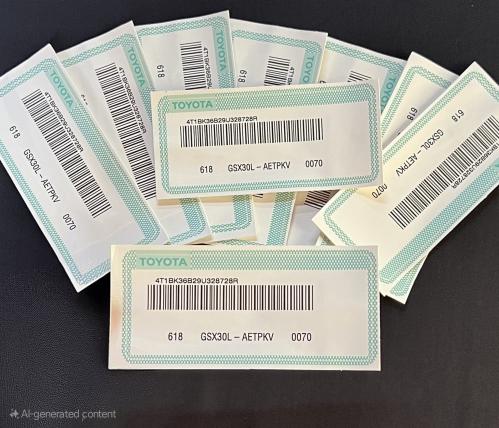 استيكر تويوتا باركود خارجي