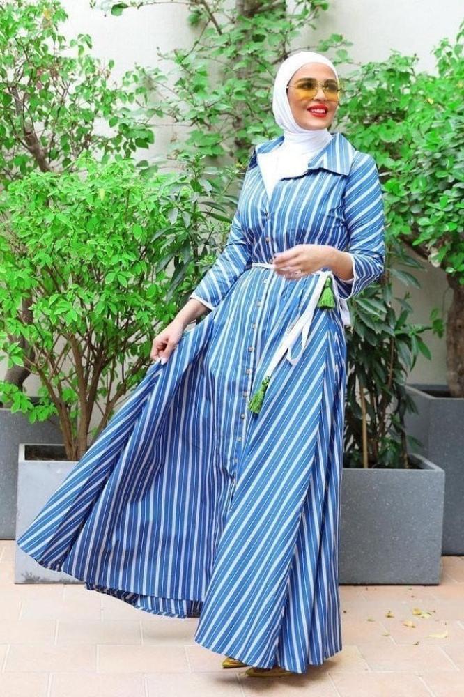 أفكار لارتداء الملابس المخططة والمقلمة مع الحجاب