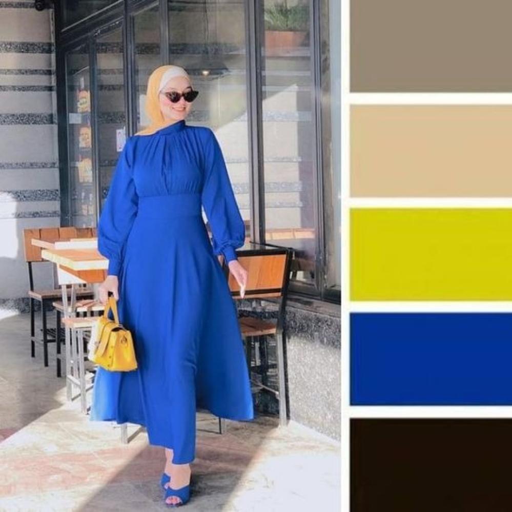 تنسيق الوان الطرح مع الملابس بالصور