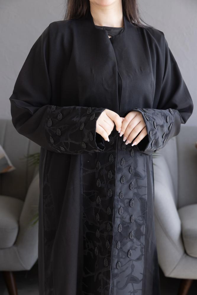 عباية كتان كم وأمام جاكار شك – راقية وعملية