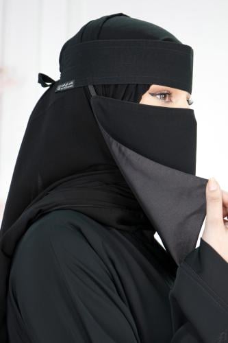 نقاب مبطن حرير مطاط طويل 7 انش