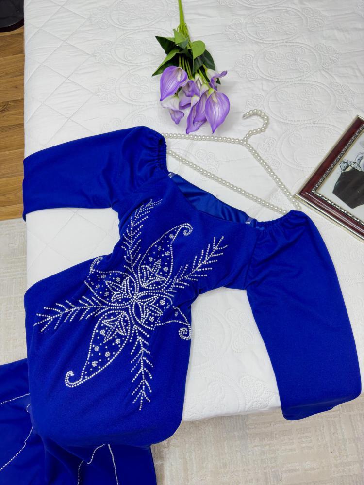 فستان سهره  بتطريز نيلي