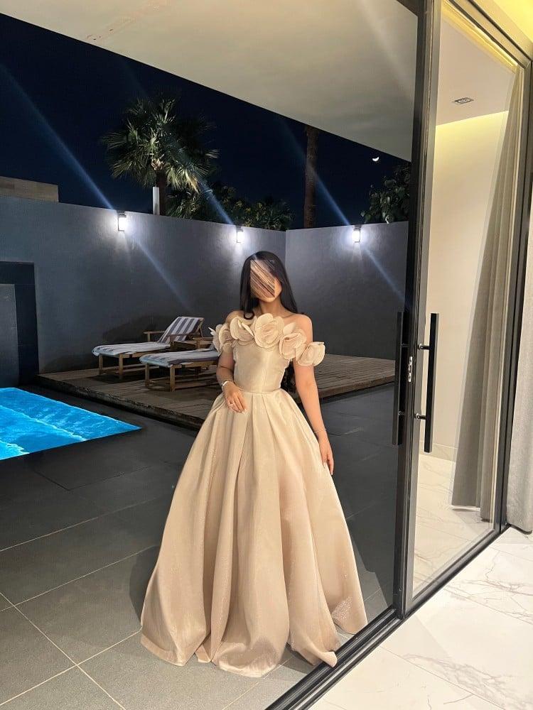 فستان سهره ميكادو روسي بصدر مورد