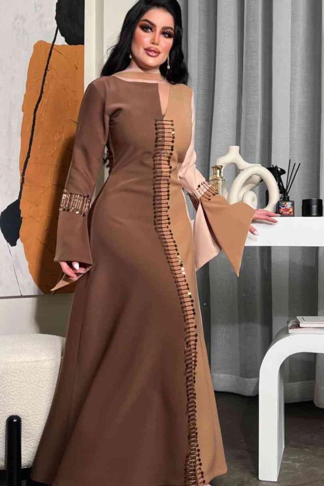 فستان سهره فخم مع شال راقي