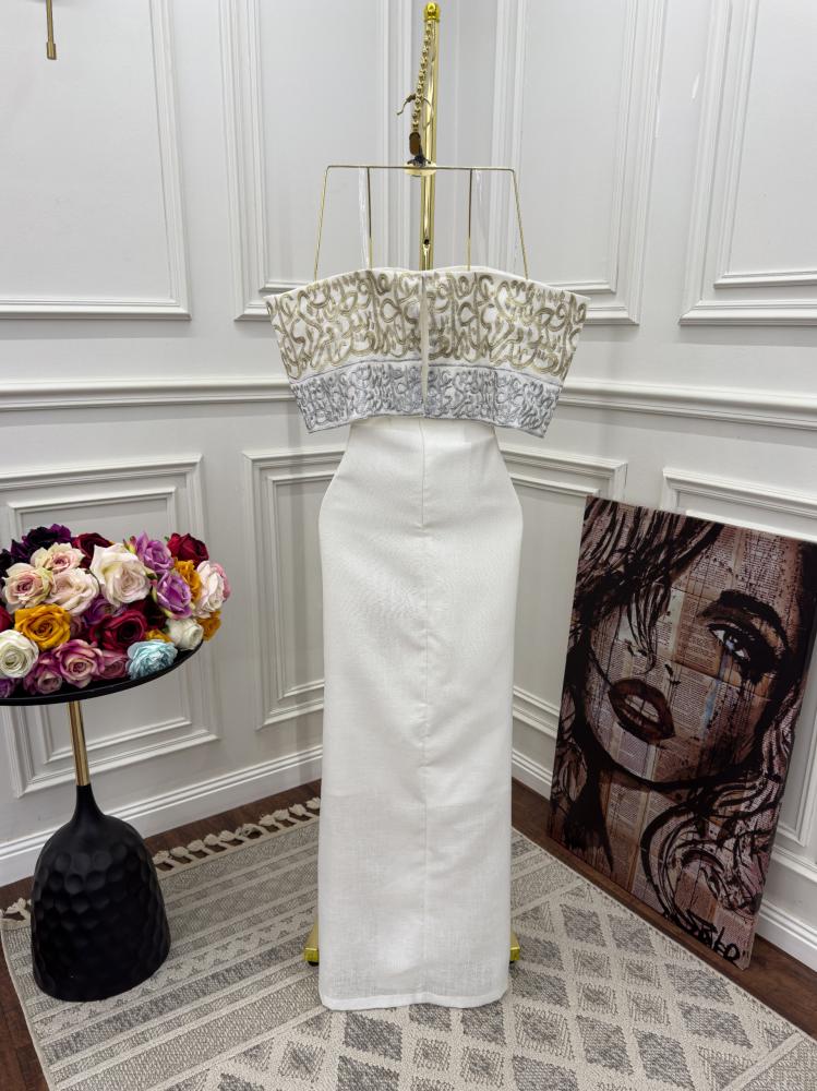 فستان سهره بتطريز كمبيوتر انيق