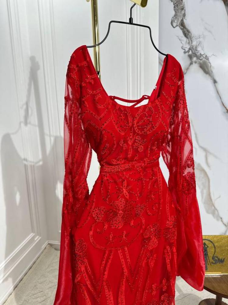 فستان سهره شك فخم احمر