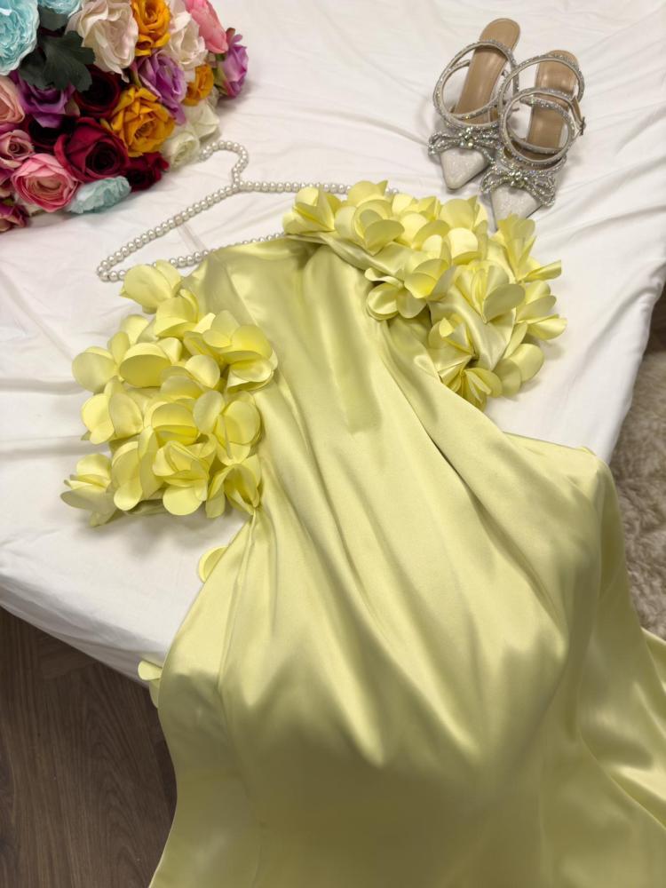 فستان سهره مورد لون ليموني