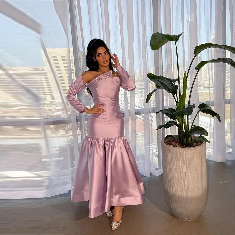 فستان سهره وردي انيق