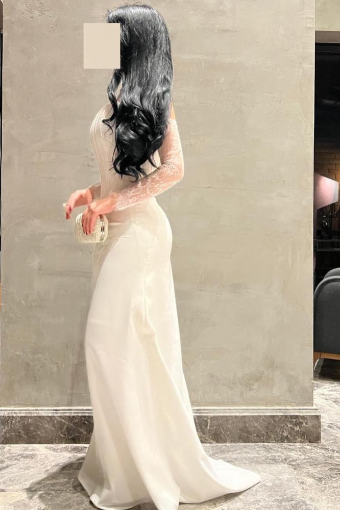 فستان سهره ماسك كريب دانتيل