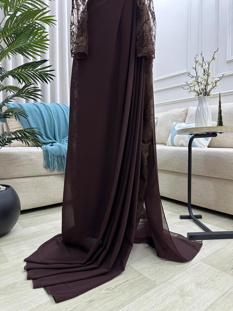 فستان سهرة اوف شولدر لون بني