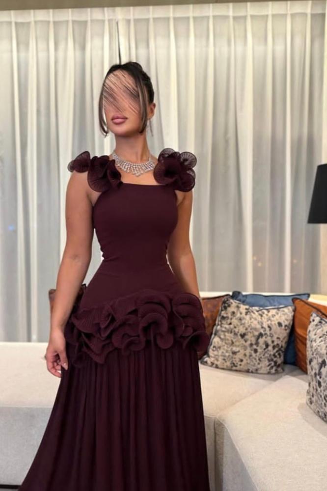 فستان ناعم كت لون خمري