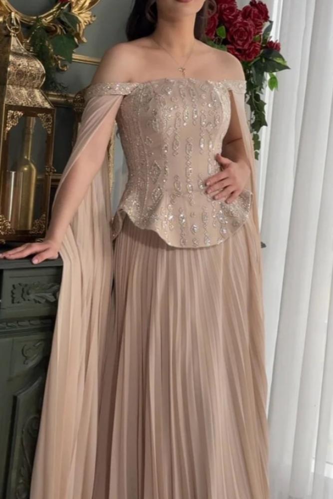 فستان سهره كاب بتطريز فاخر لونين