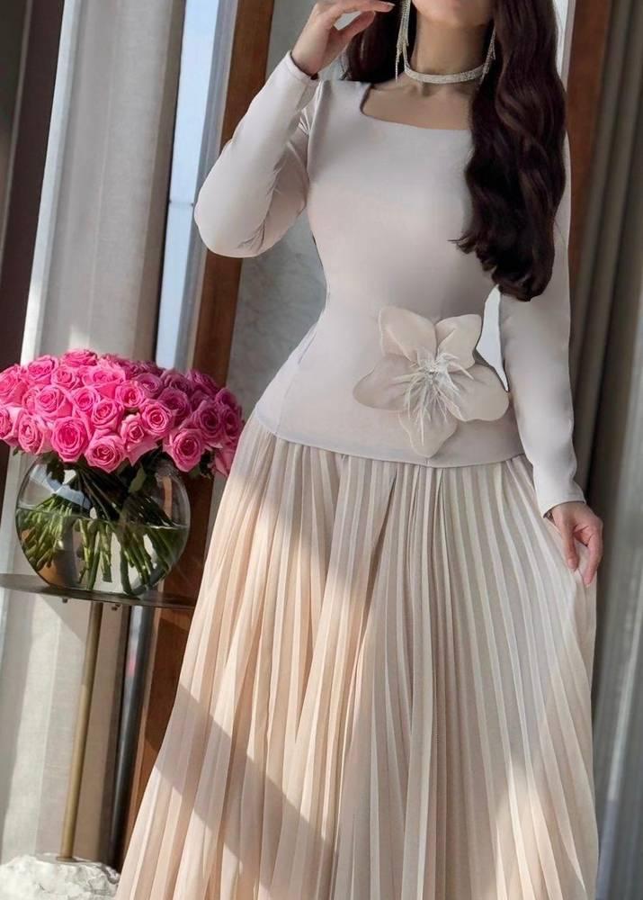 فستان سهرة مكسر اورجنزا بتكسيره أنيقة