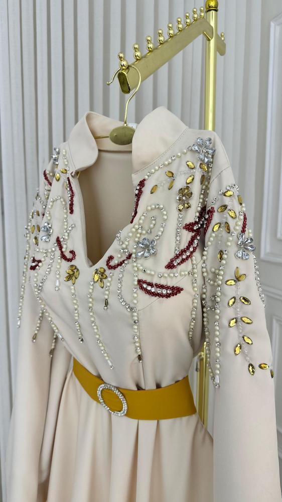 جلابيه سهره بتطريز يدوي كرستال