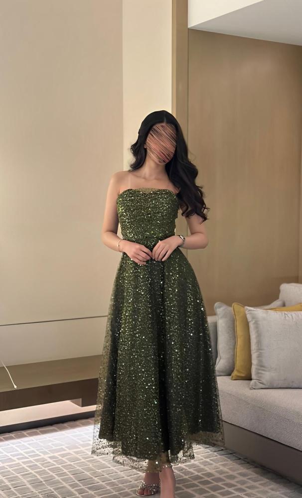 فستان زيتي ترتر بالكامل