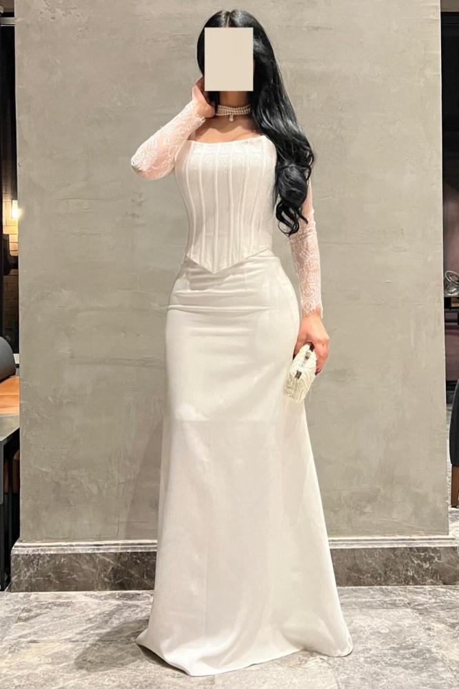 فستان سهره ماسك كريب دانتيل