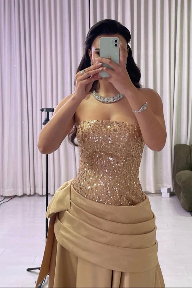 فستان سهره توب مزين بالخرز