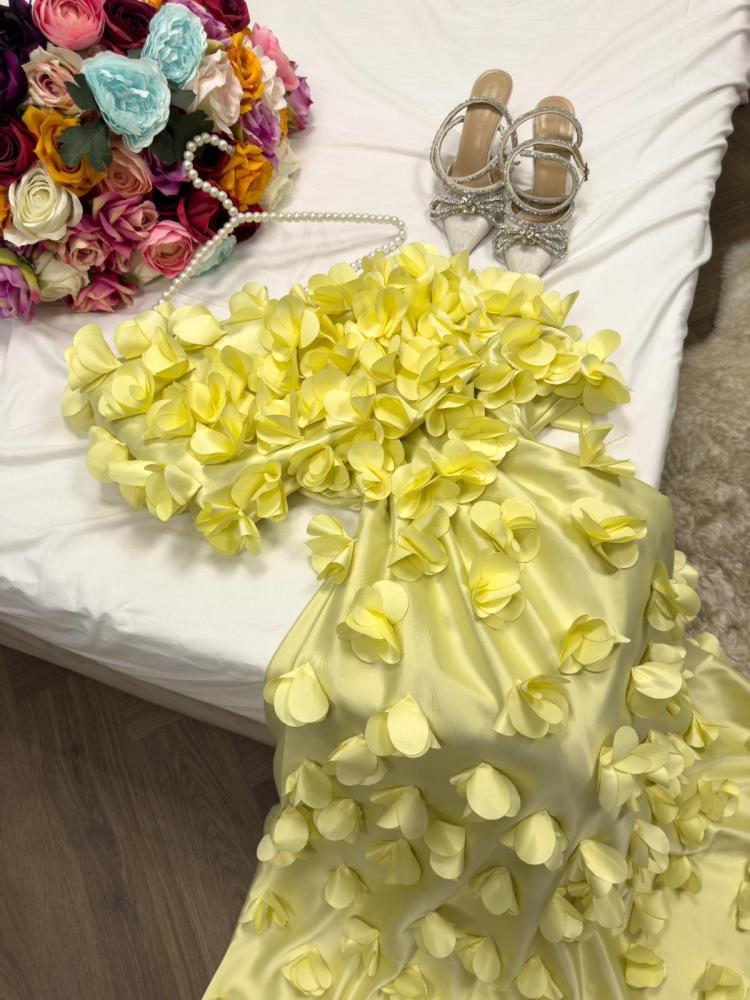 فستان سهره مورد لون ليموني