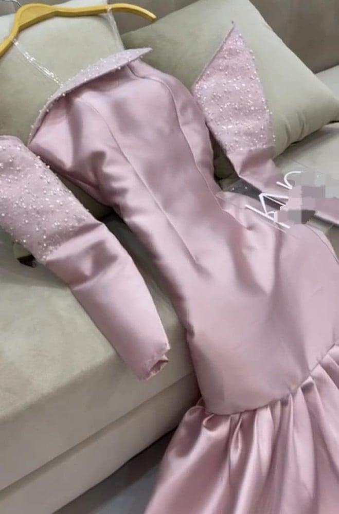 فستان سهره وردي انيق