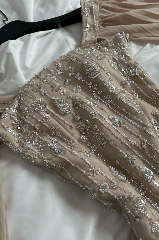 فستان سهره كاب بتطريز فاخر لونين