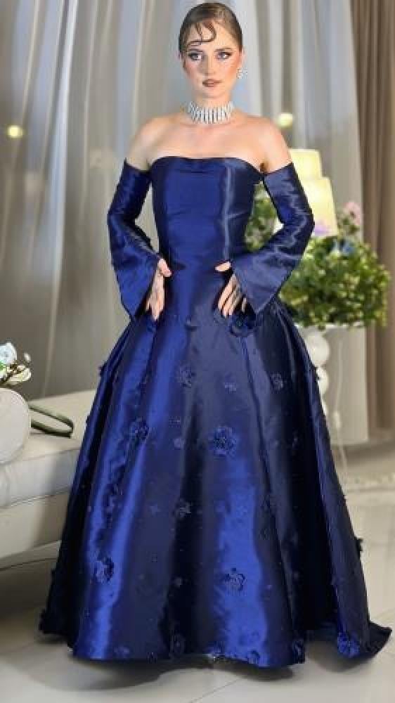 فستان سهره مزين بورود مع لولو