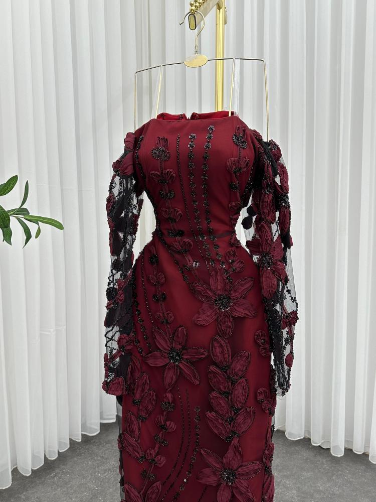 فستان سهرة عودي مشجر روعه