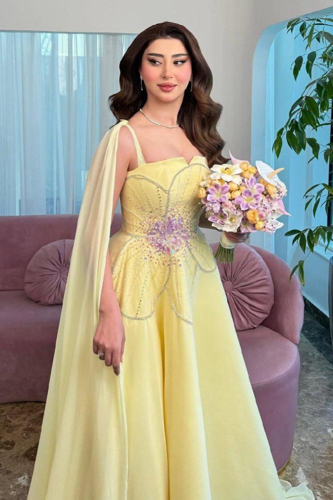 فستان سهره للمناسبات تل بتصميم جديد