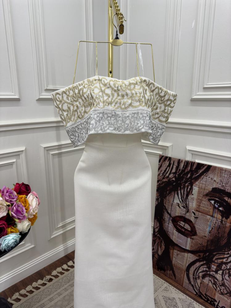 فستان سهره بتطريز كمبيوتر انيق