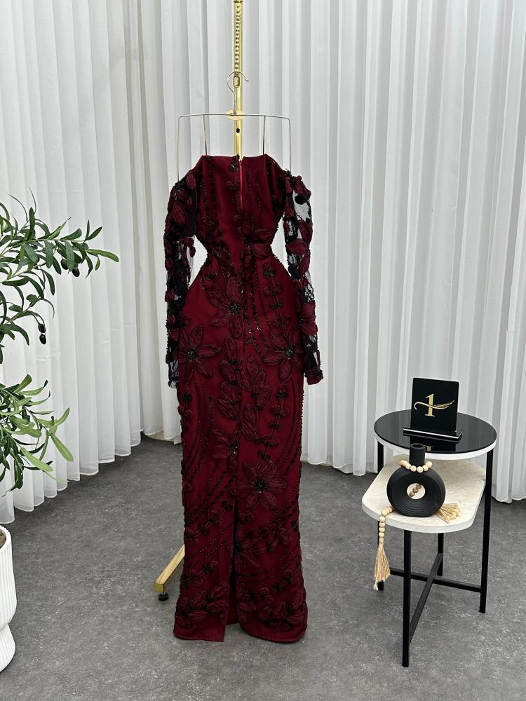 فستان سهرة عودي مشجر روعه