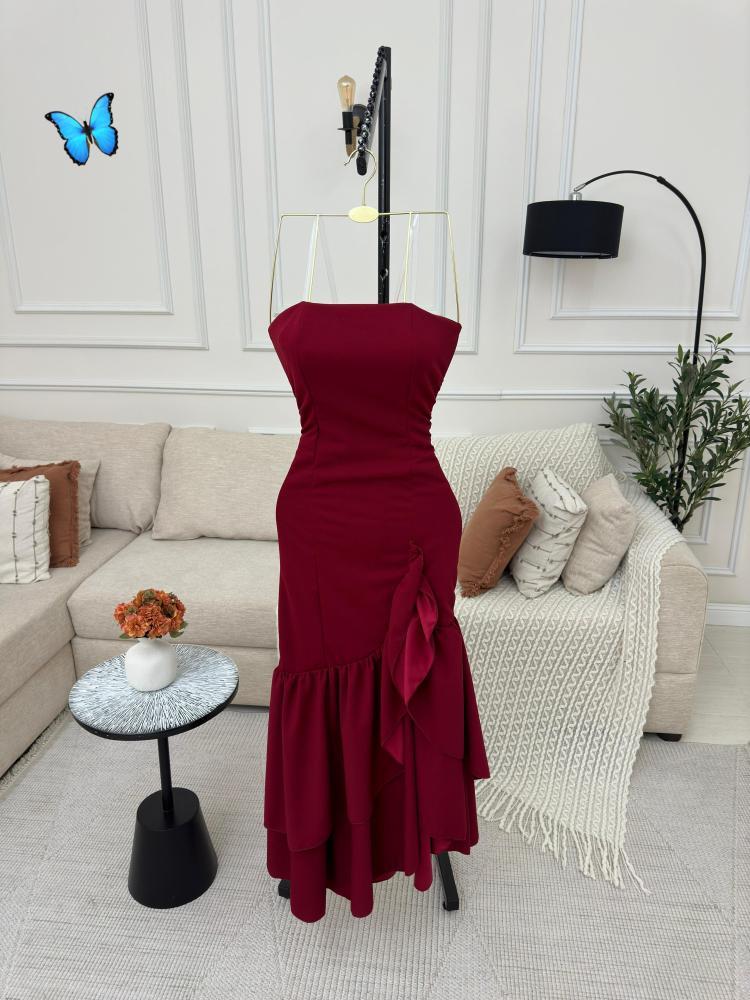 فستان سهرة خامة لكرا كريب استرتش