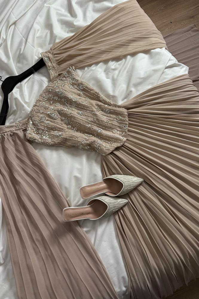 فستان سهره كاب بتطريز فاخر لونين