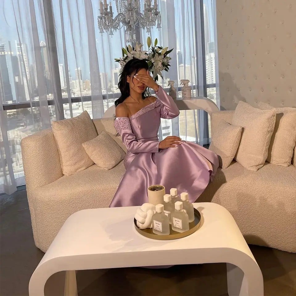 فستان سهره وردي انيق