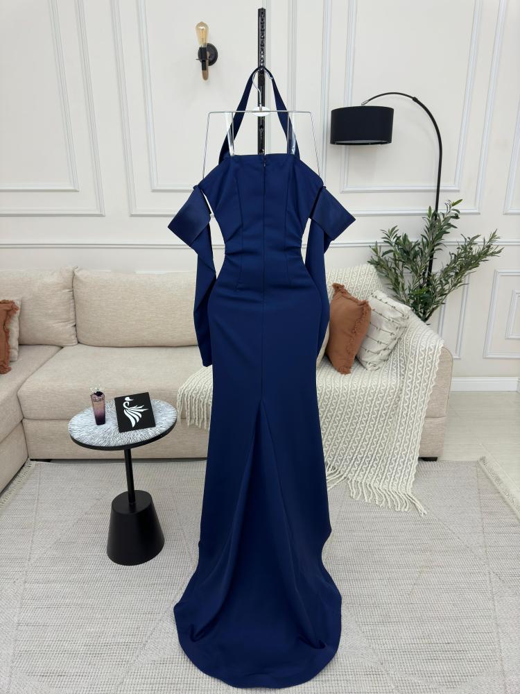 فستان سهره طويل لون كحلي