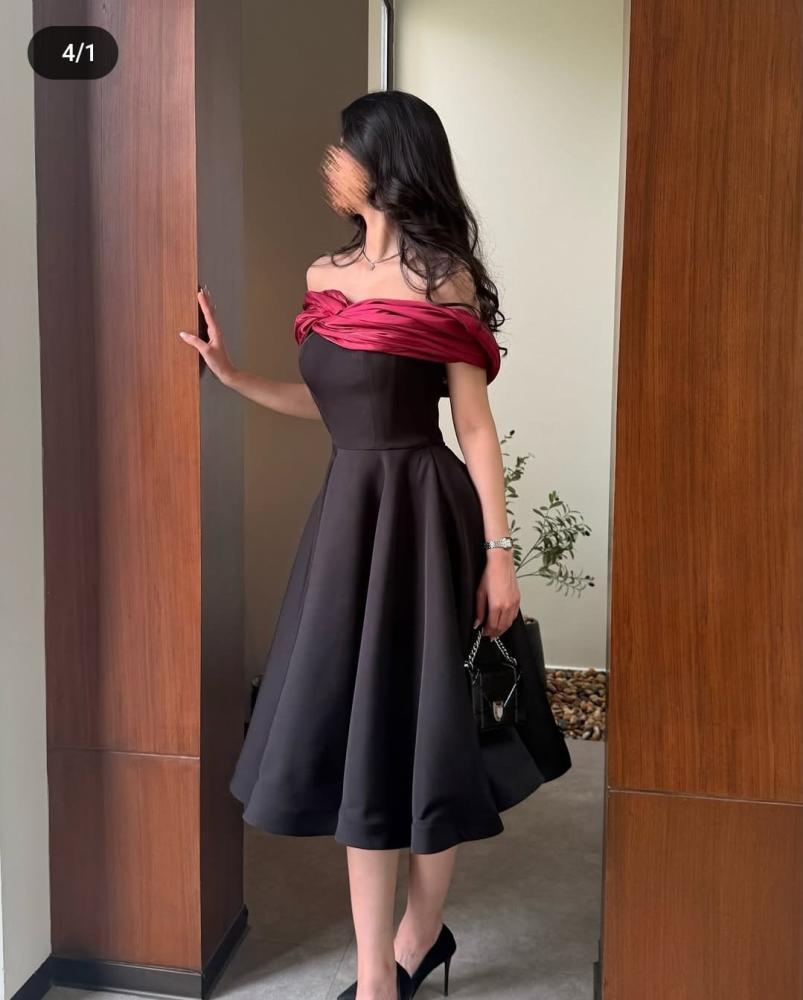 فستان ميد اسود فخم