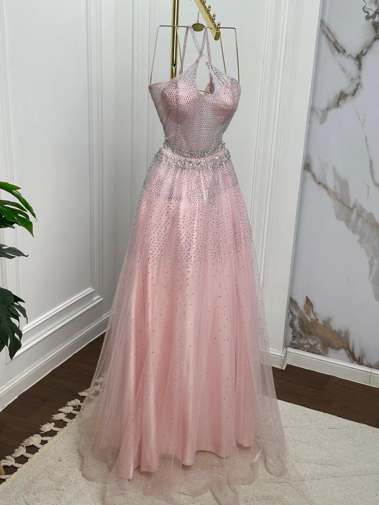 فستان سهره تل مرصع فصوص وكرستال