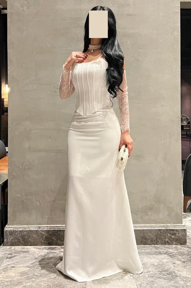 فستان سهره ماسك كريب دانتيل