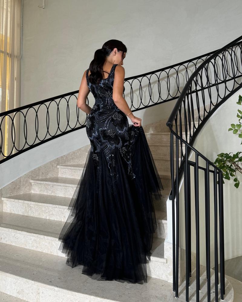 فستان سهره عل تطريز يدوي راقي