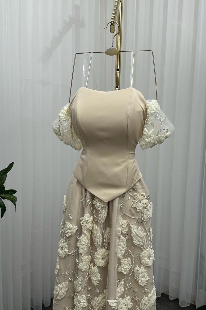 فستان سهرات  أوف شولدر بتصميم أنيق وراقي