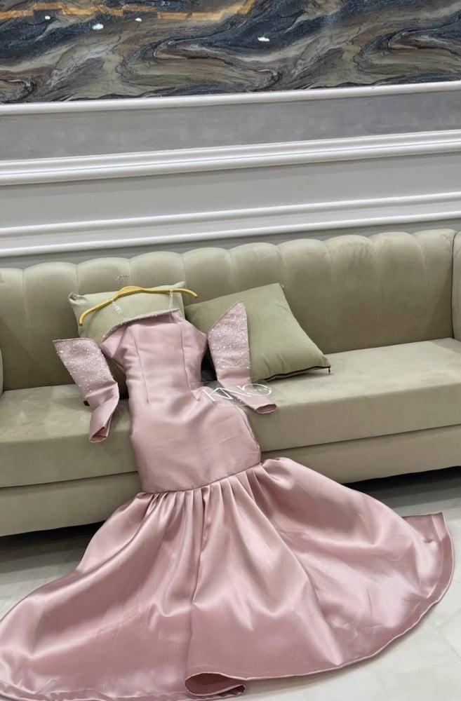 فستان سهره وردي انيق