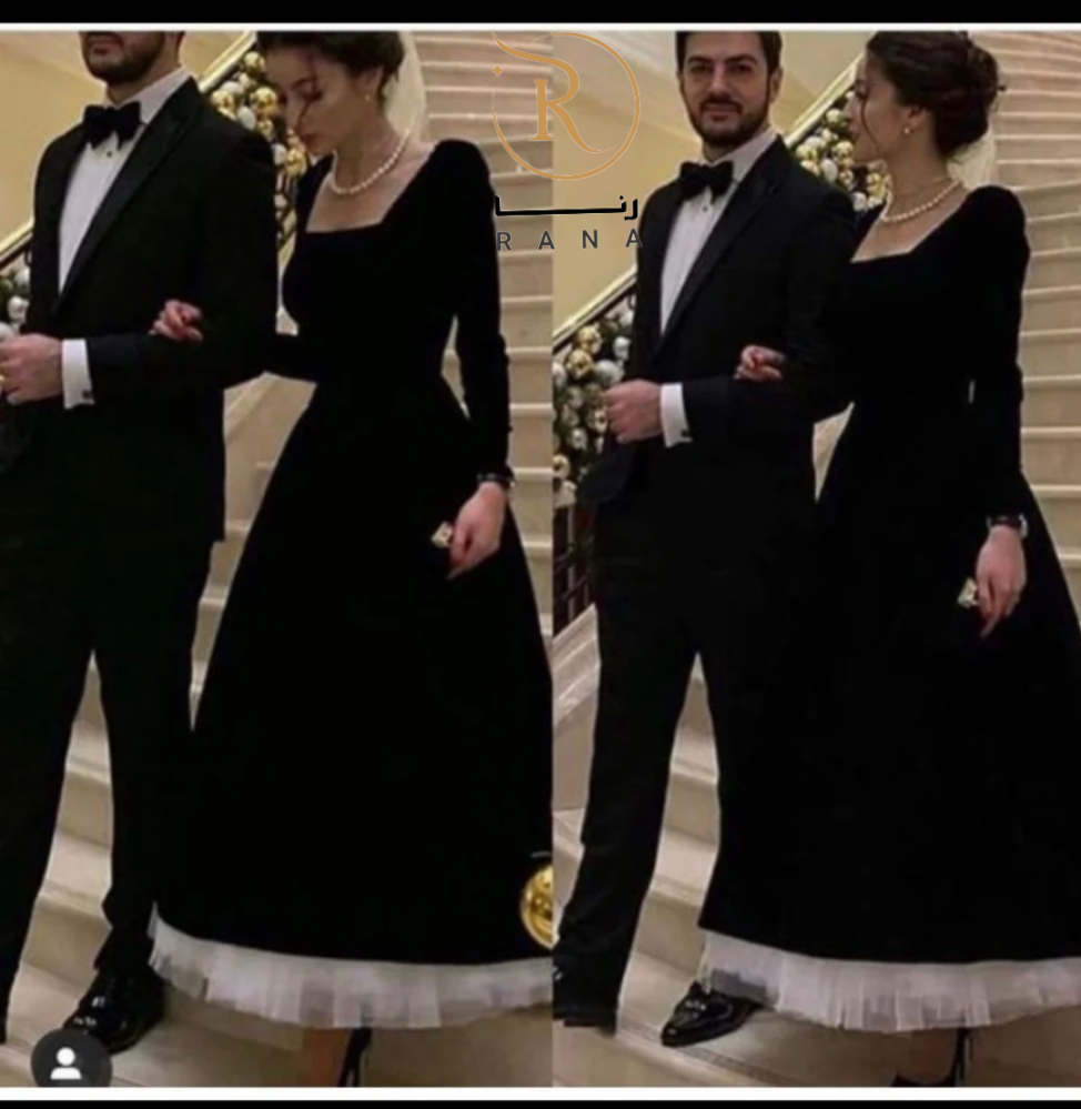 فستان مخمل اسود